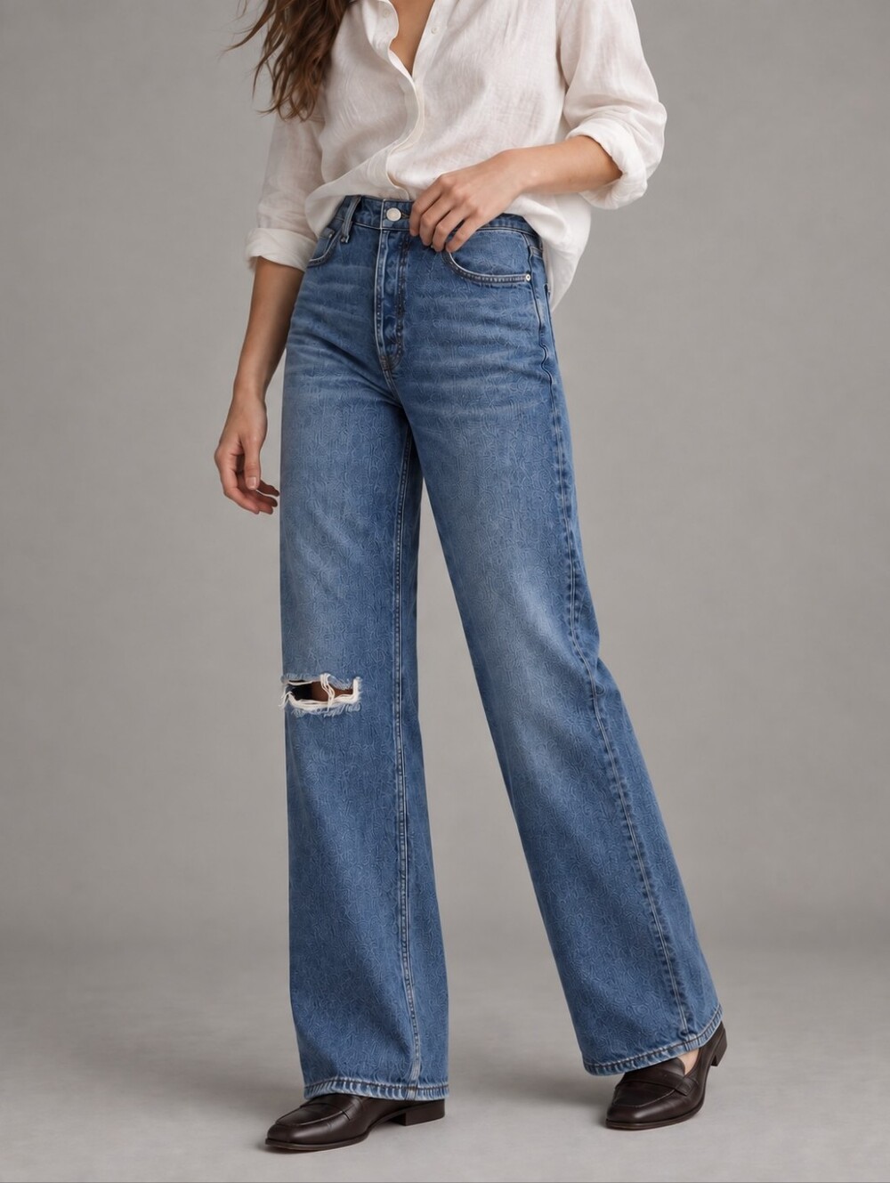 rag & bone Maya High Rise Crop Flare Jeans Emory Distressed Womens Size 27